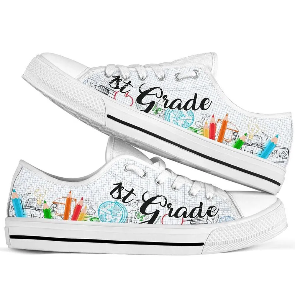 1St Grade Pencil Low Top Shoes, Teacher Shoes, Low Top Sneakers