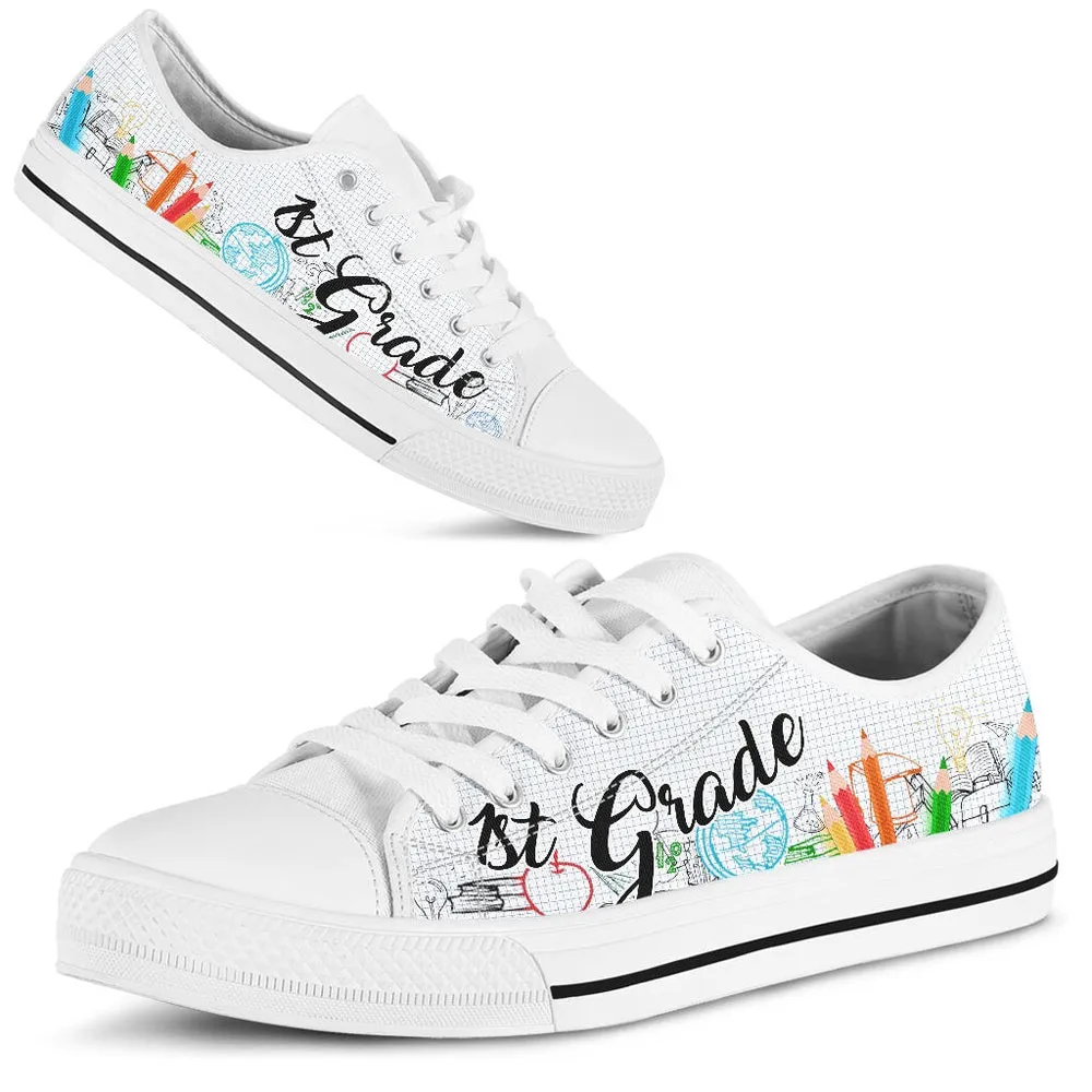 1St Grade Pencil Low Top Shoes, Teacher Shoes, Low Top Sneakers