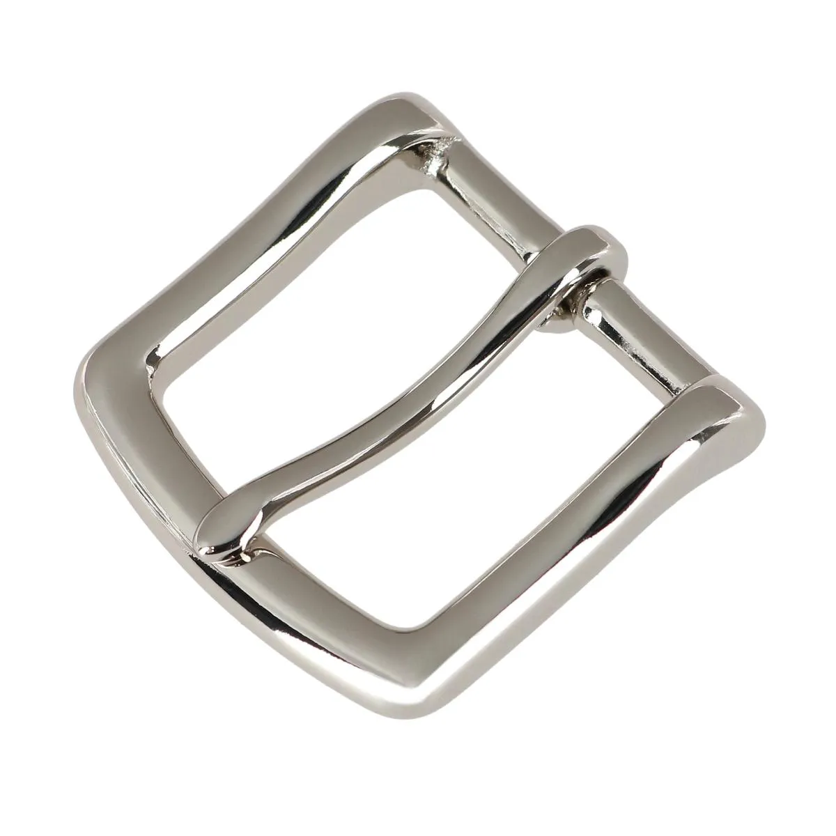 32mm Solid Brass Polished Silver Single Prong Buckle