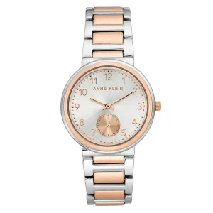 Anne Klein Two-tone Stainless Steel Silver Dial Women's Watch - AK3407SVRT