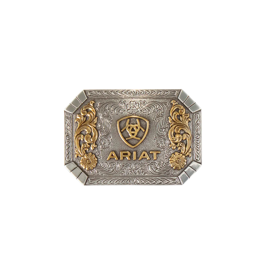 Ariat Men's Rectangle Floral Emblem Buckle