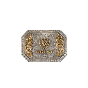 Ariat Men's Rectangle Floral Emblem Buckle