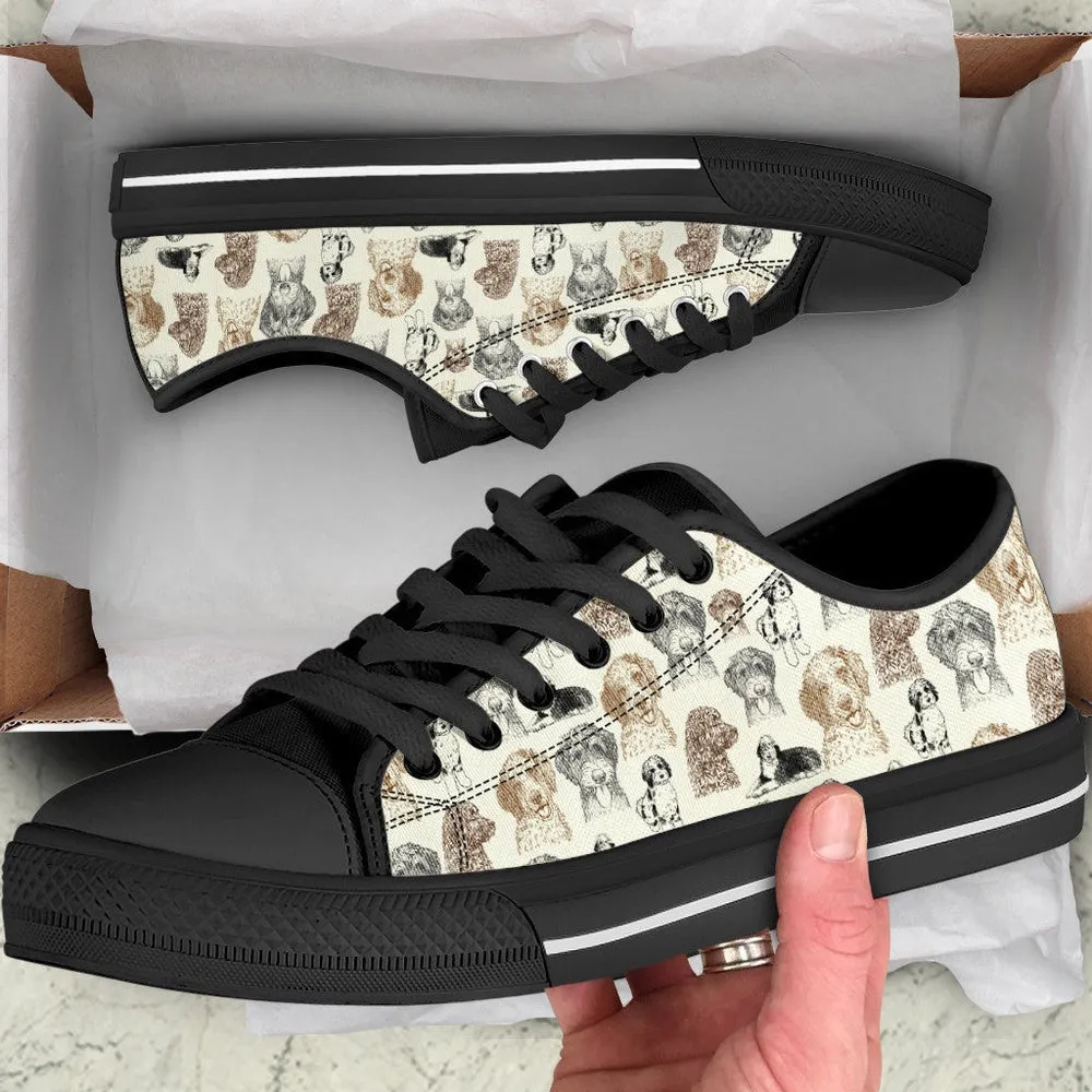 Aussiedoodle Low Top Shoes - Low Top Sneaker, Dog Printed Shoes, Canvas Shoes For Men, Women