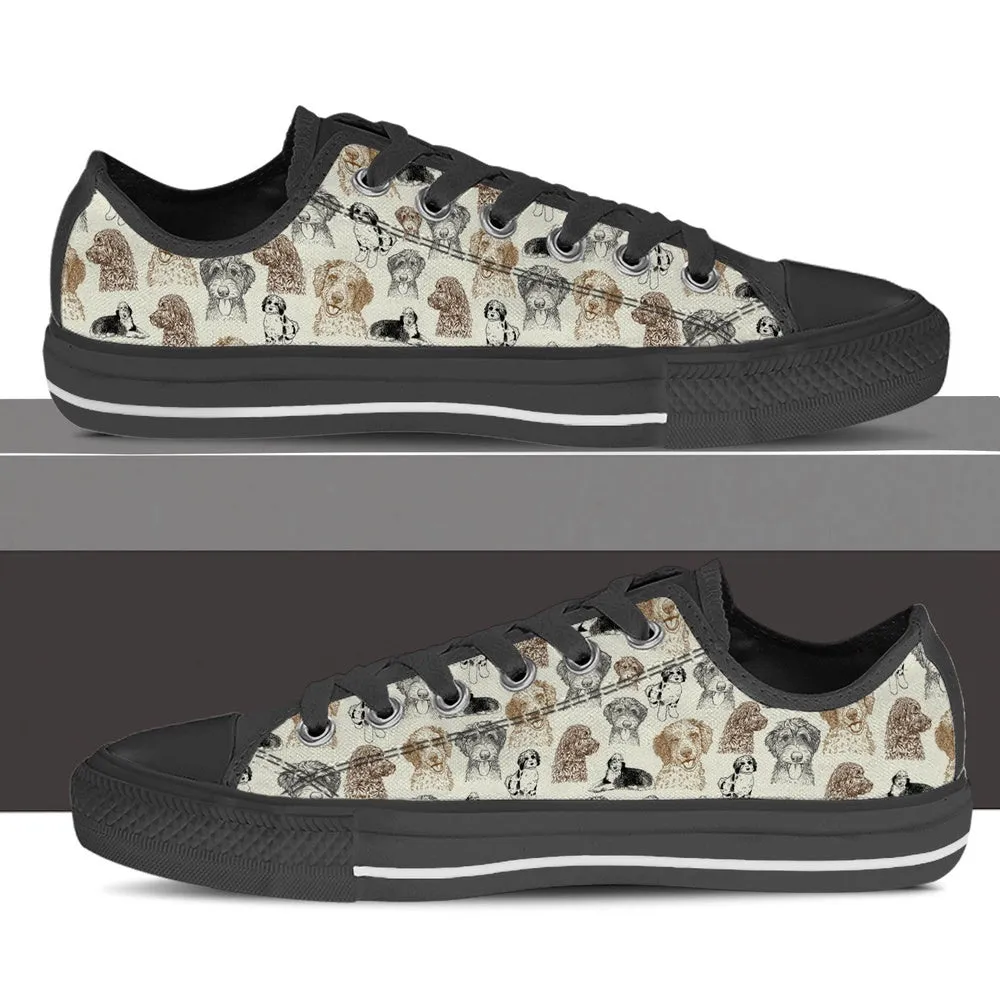 Aussiedoodle Low Top Shoes - Low Top Sneaker, Dog Printed Shoes, Canvas Shoes For Men, Women