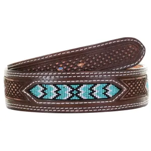 B1036 - Brown Vintage Beaded Belt