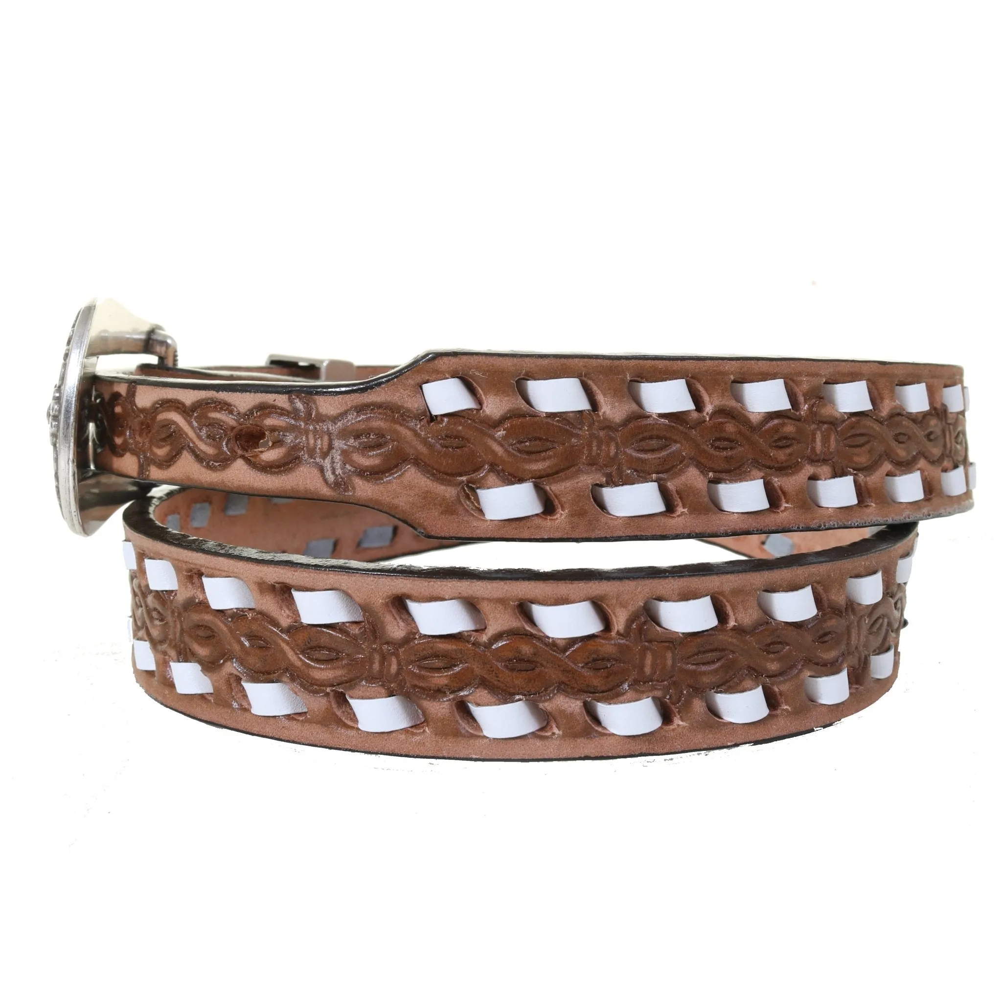 B1148 - Pecan Vintage Buck Stitch Belt