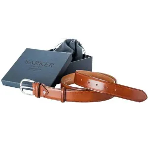 BARKER Belt - Mens Leather Plain - Rosewood Calf