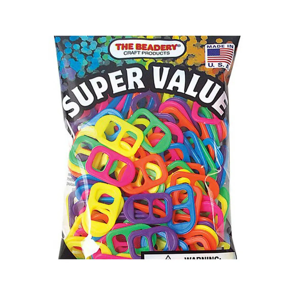 Beadery Pop Tabs Neon Multi, 150pc