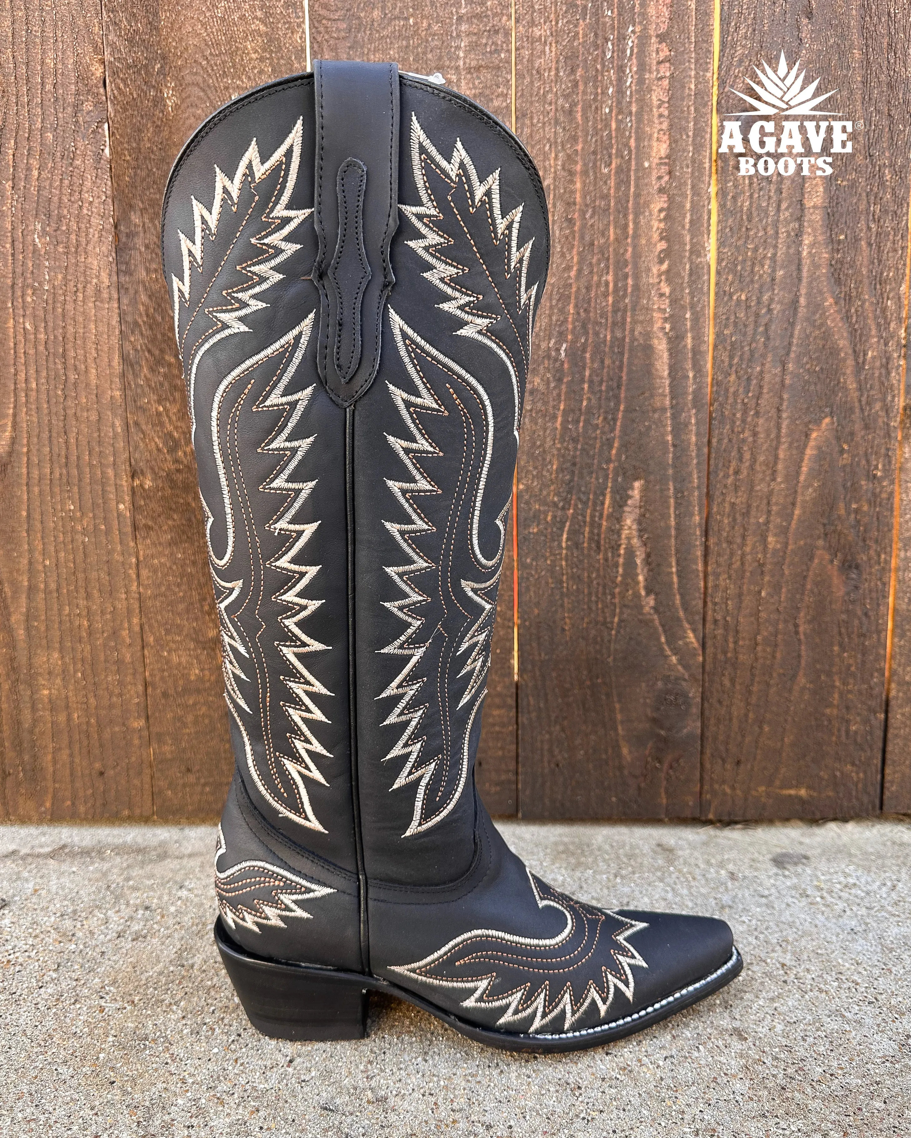 BLACK | WOMEN TALL COWBOY BOOTS