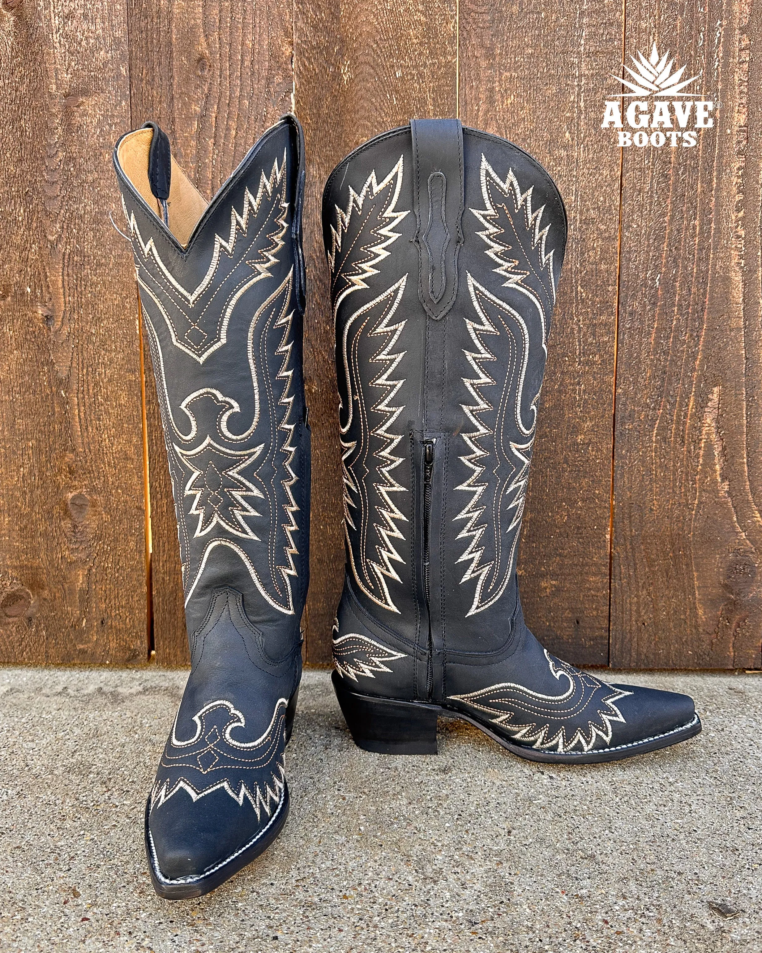 BLACK | WOMEN TALL COWBOY BOOTS