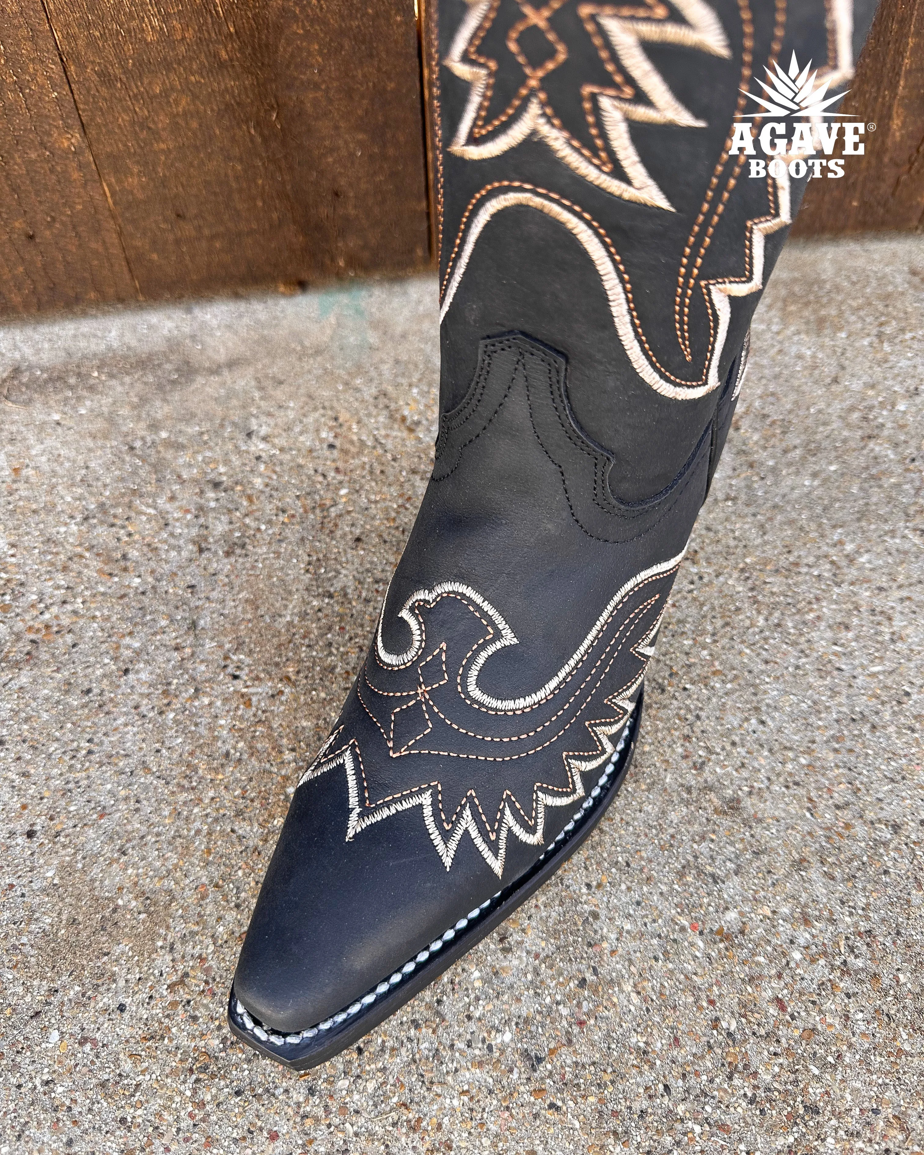 BLACK | WOMEN TALL COWBOY BOOTS