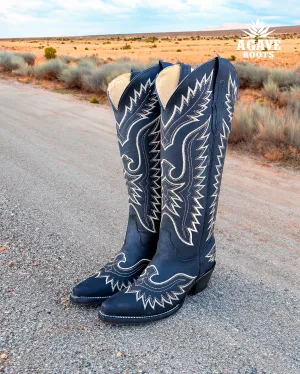 BLACK | WOMEN TALL COWBOY BOOTS