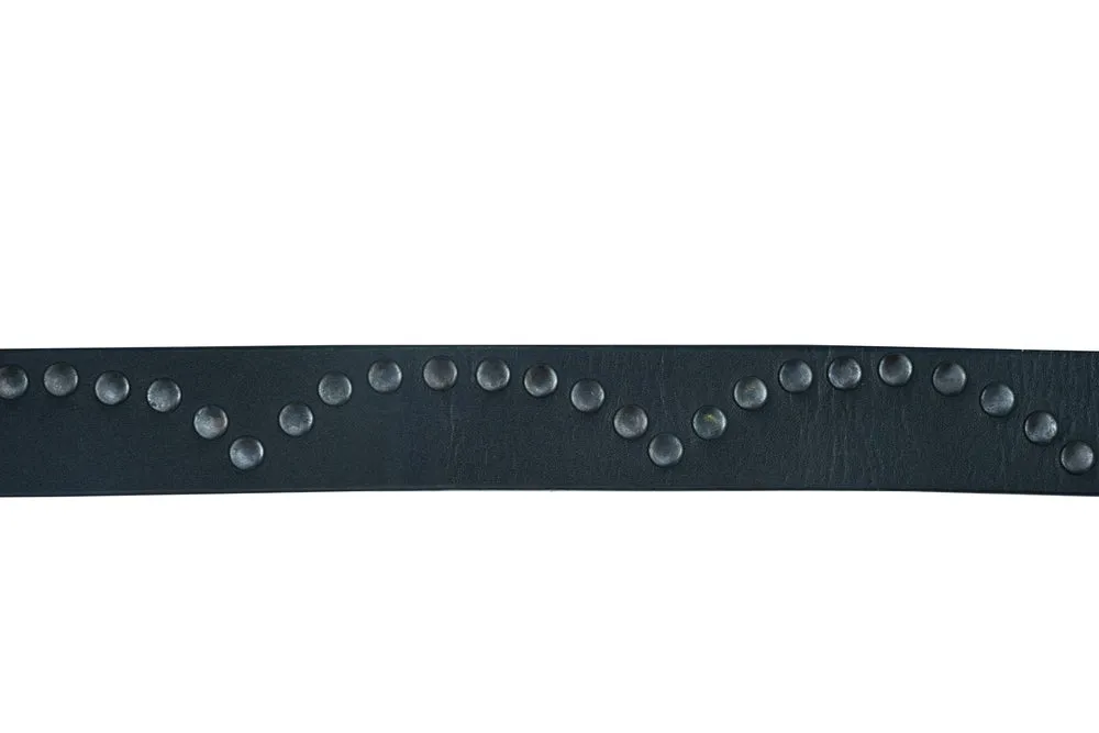 BLT Super Cool Curved Pattern Studded Leather Belt