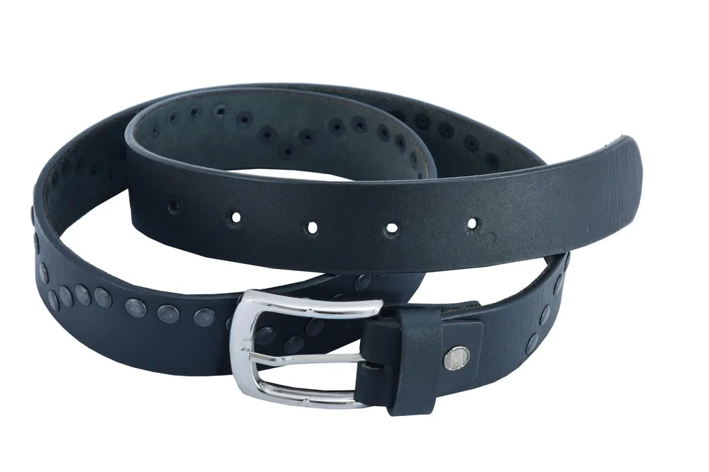 BLT Super Cool Curved Pattern Studded Leather Belt