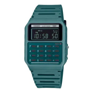 Casio Calculator Unisex Watch Digital Dial with Green Resin Strap, CA-53WB-3BDF