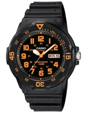 Casio Men's Watch Analog, Black Dial Black Resin Strap, MRW-200H-4BVDF