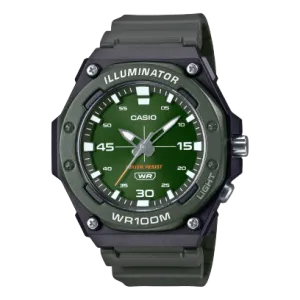 Casio Men's Watch Analog Green Dial With Black Resin Band, MW-620H-3AVDF