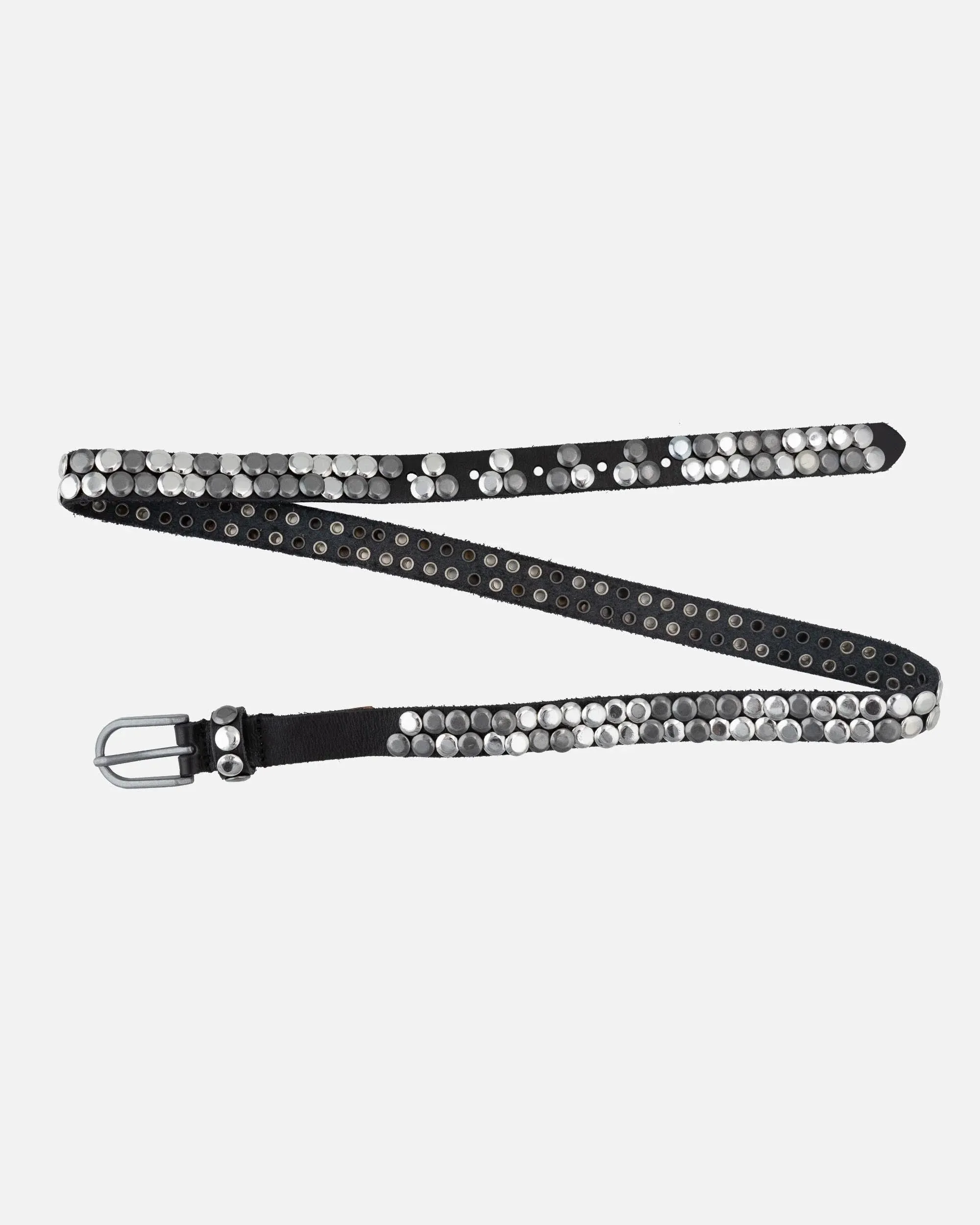 Chiara Skinny Studded Leather Belt