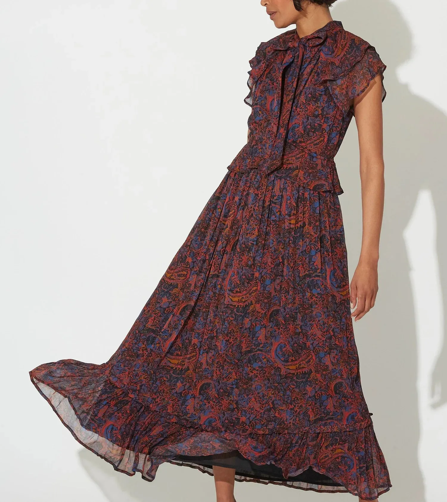 Cleo Bella Nicolette Ankle Dress in Retrograde paisley