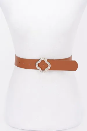 Clover Charm Statement Belt - Camel