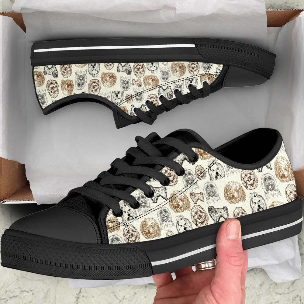 Coton De Tulear Low Top Shoes - Low Top Sneaker, Dog Printed Shoes, Canvas Shoes For Men, Women