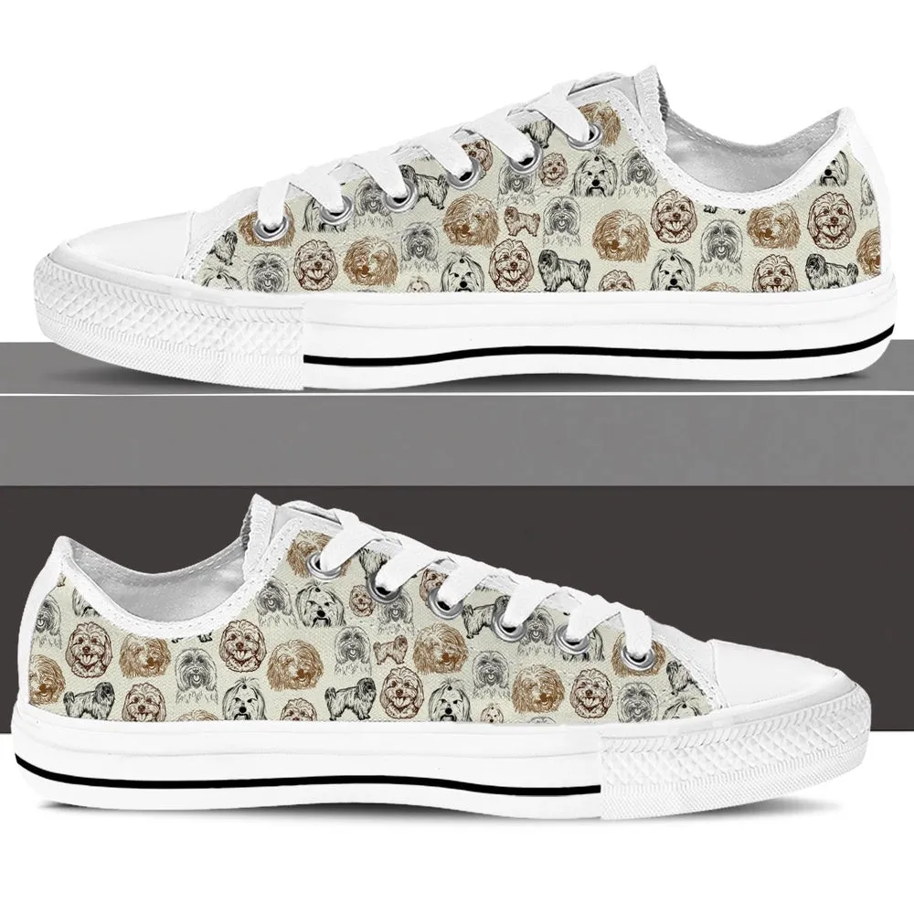 Coton De Tulear Low Top Shoes - Low Top Sneaker, Dog Printed Shoes, Canvas Shoes For Men, Women