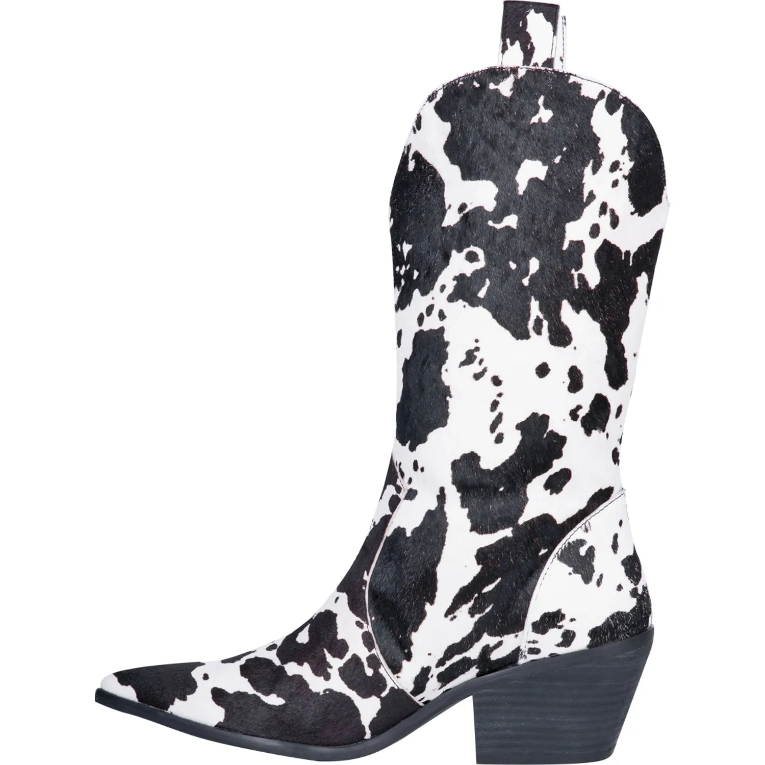 Dingo Womens Black Live A Little Cowprint Cowboy Boots Leather