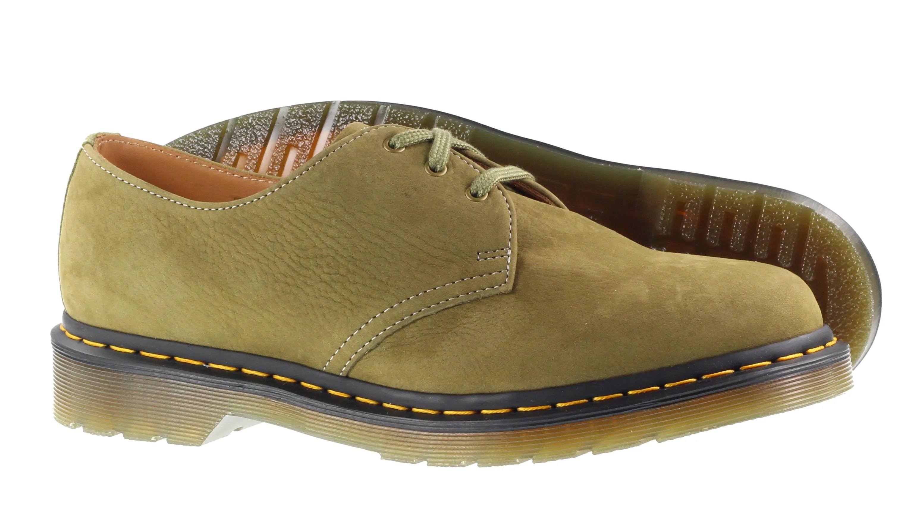 Dr Martens Shoes Mens 1461 Suede Muted Olive