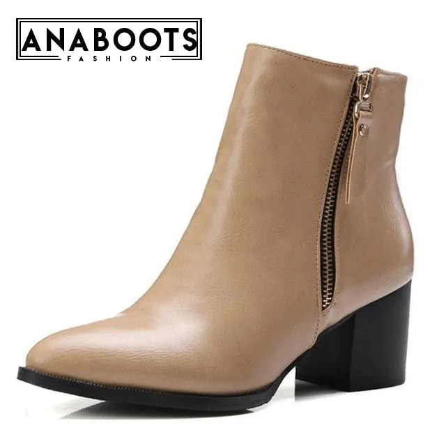 fashion square high heels women Boots