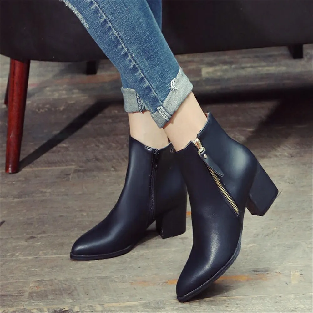 fashion square high heels women Boots