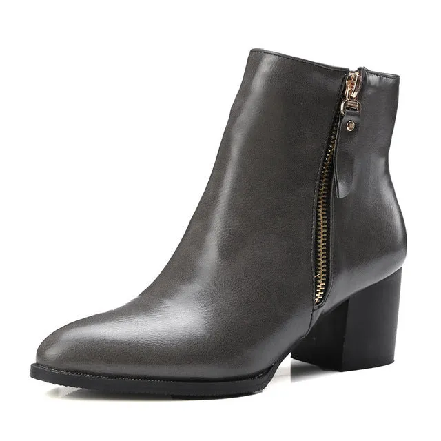 fashion square high heels women Boots