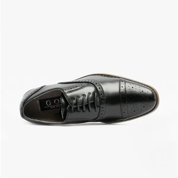 FRANCIS Boys Oxford Lace Up Shoes Black