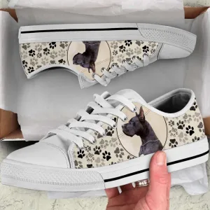 Great Dane Dog Pattern Brown Low Top Shoes Canvas Sneakers, Dog Printed Shoes, Canvas Shoes For Men, Women