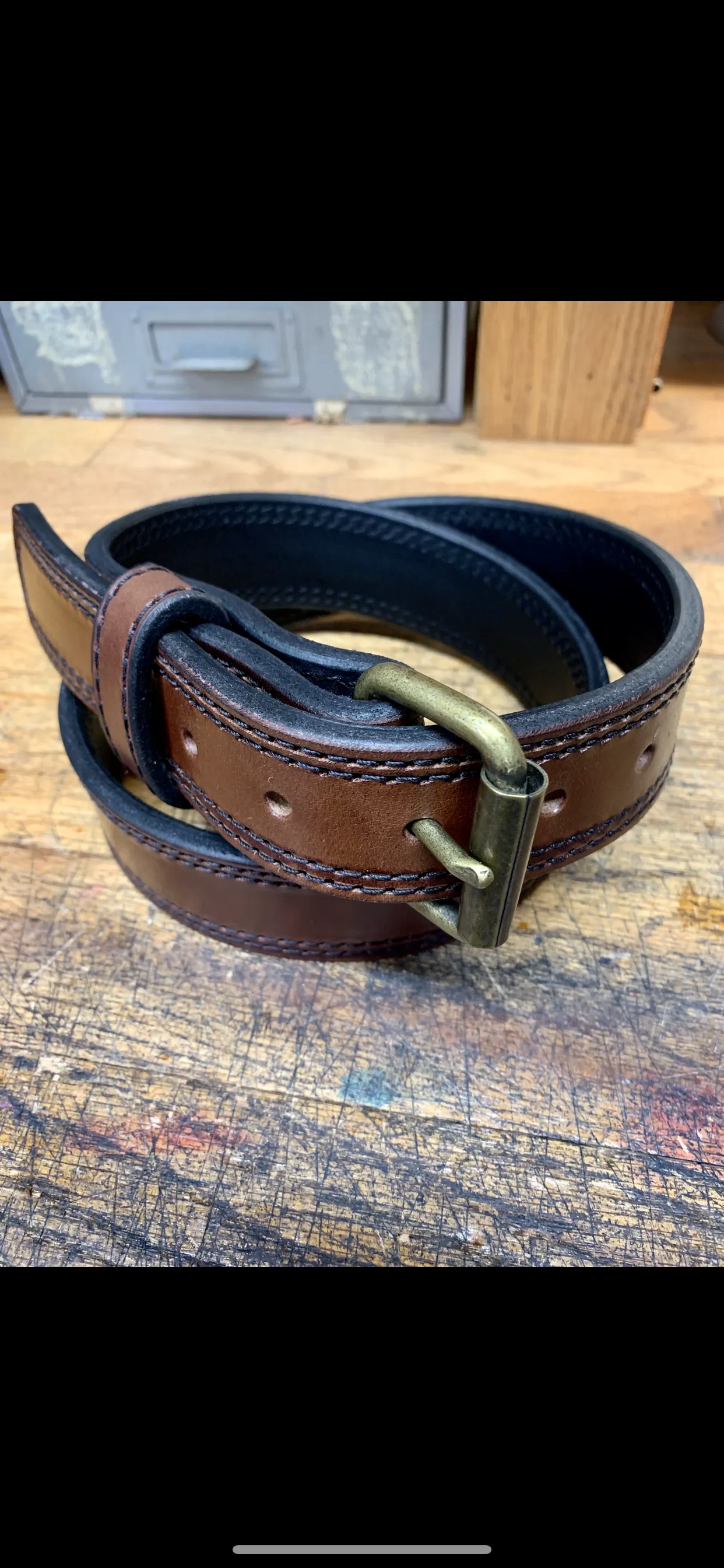 Heavy Duty Lined Everyday Belt/ Double Stitched