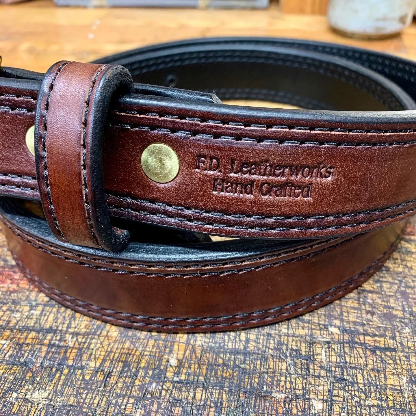 Heavy Duty Lined Everyday Belt/ Double Stitched