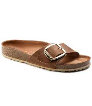 Madrid Big Buckle in Cognac Oiled Leather Narrow Width by Birkenstock