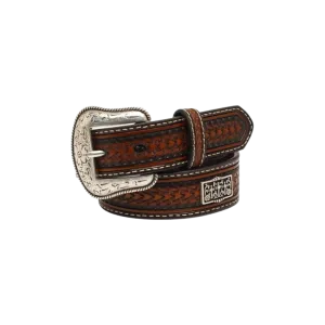 M&F Nocona Men's Dark Brown Stained Edges Conchos Belt