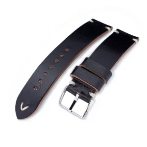 MiLTAT Black Calf Leather, Beige St. Polished