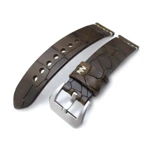 MiLTAT Zizz Cracked Croco Dark Brown, Brown St.