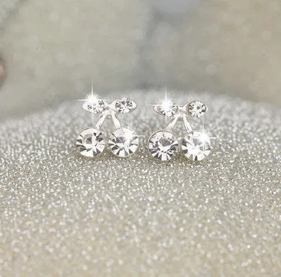 min $ 7 (mix order)  Hot Selling Earring 2017 Fashion Brand Rhinestone Stud Earrings Women Alloy crystal Studs Earring For Women