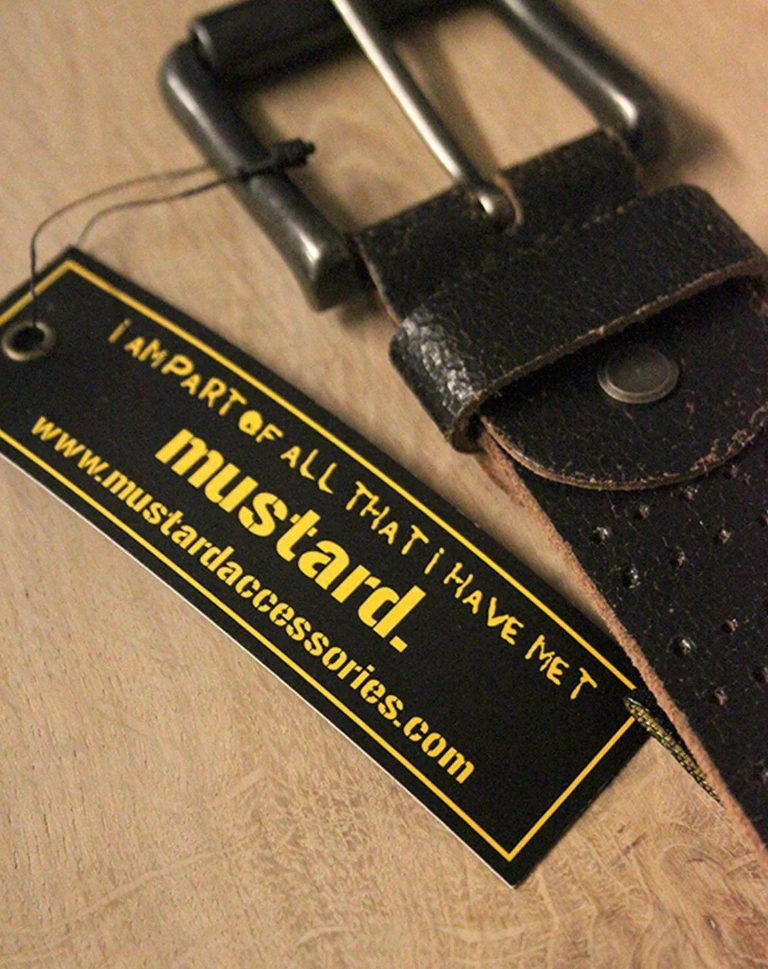 Mustard Wallets Mens Black Belt