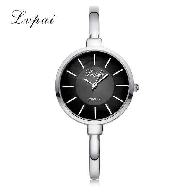 New Lvpai Fashion 2017 Luxury Rhinestone Watches Women Stainless Steel Quartz Watch For Ladies Dress Watch Gold Bracelet Clock