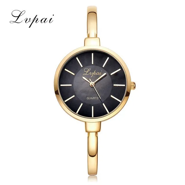 New Lvpai Fashion 2017 Luxury Rhinestone Watches Women Stainless Steel Quartz Watch For Ladies Dress Watch Gold Bracelet Clock