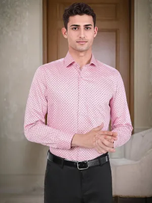 Pink Printed Slim Fit Formal Shirt | Greenfibre