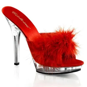 Ready for it? Pleaser Red Marabou Stileto