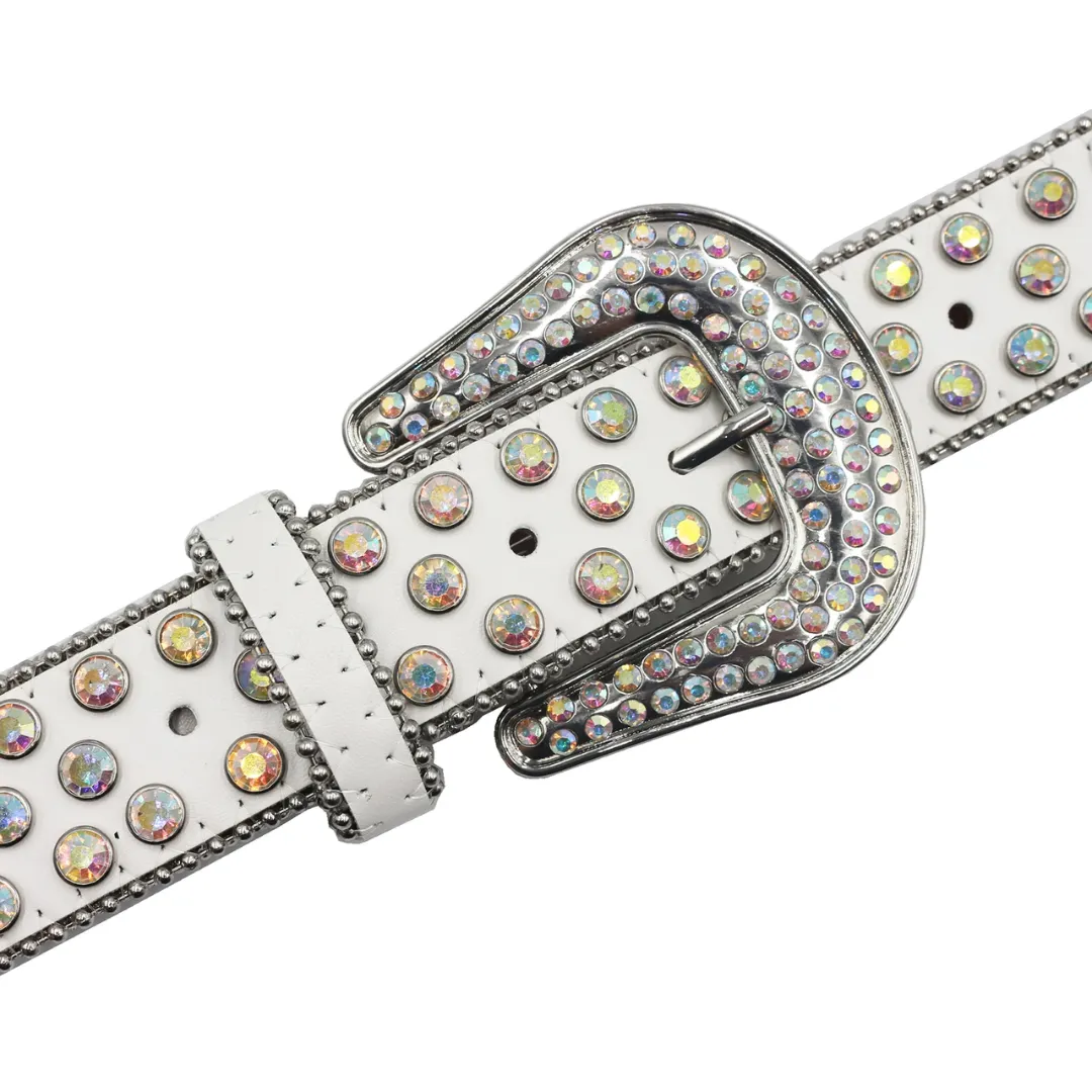 Rhinestone Studded Belts for Women - High-Quality PU Construction