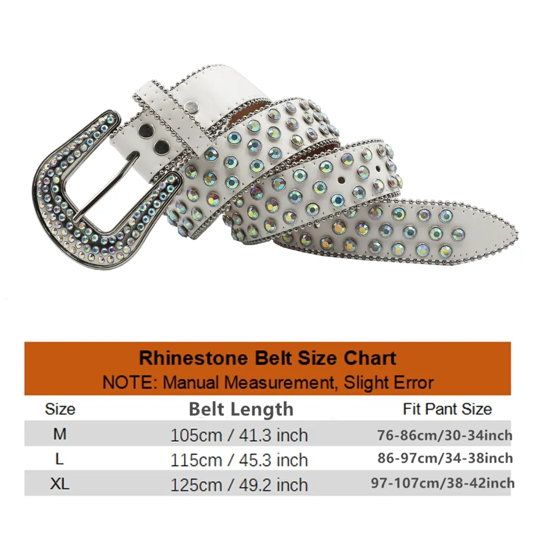 Rhinestone Studded Belts for Women - High-Quality PU Construction