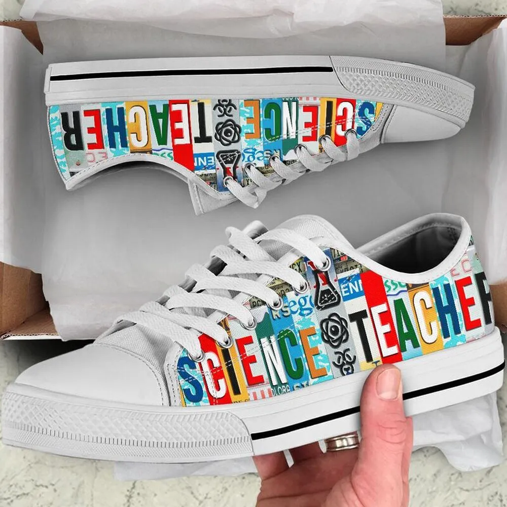 Science Teacher Shoes Shoes License Plate Shoes for Mens, Teacher Shoes, Low Top Sneakers