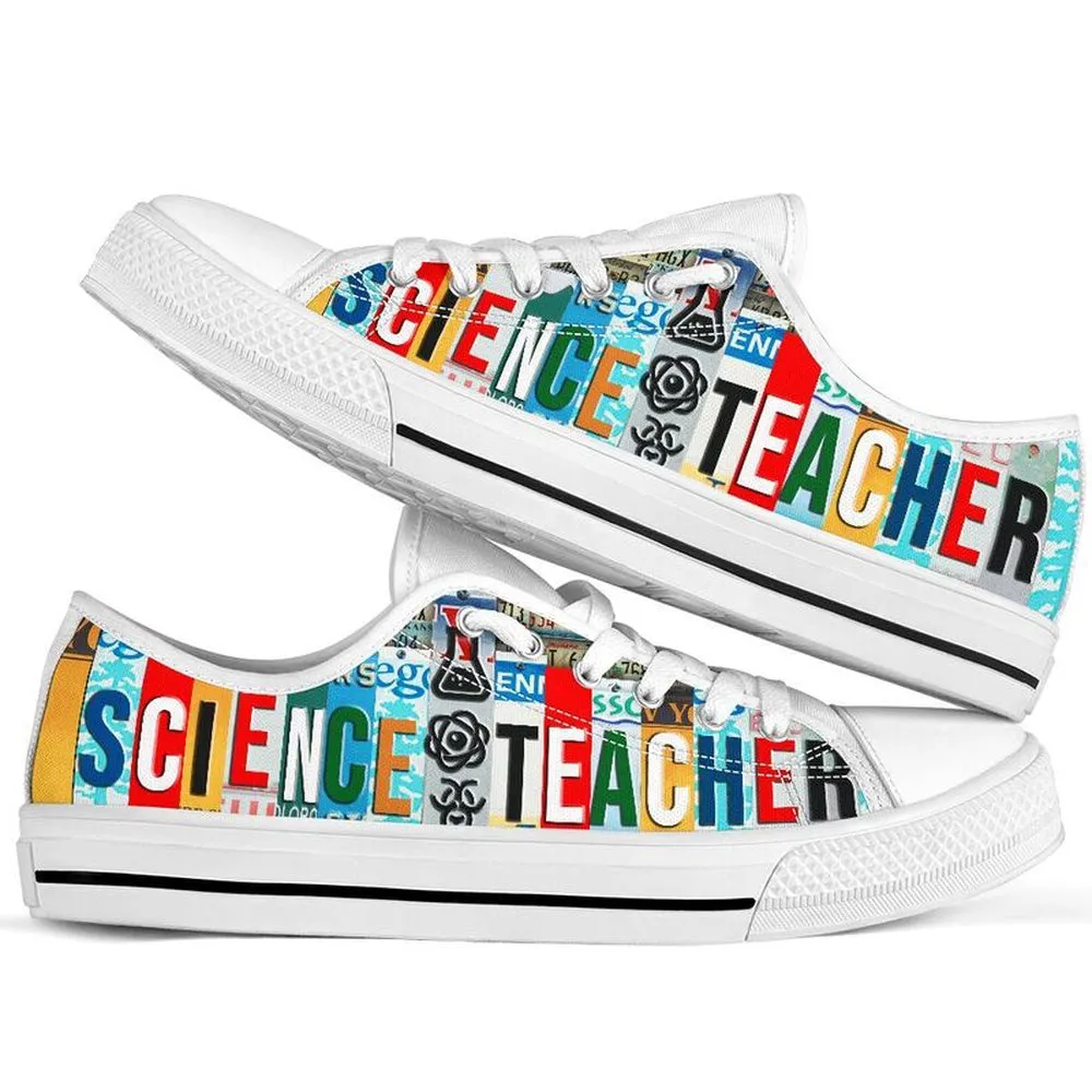 Science Teacher Shoes Shoes License Plate Shoes for Mens, Teacher Shoes, Low Top Sneakers