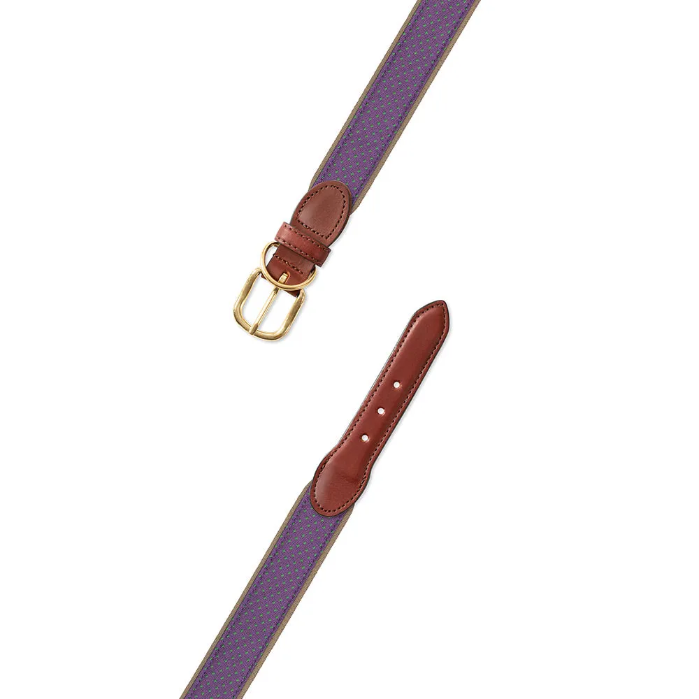 Small Squares in Purple Silk Dog Collar